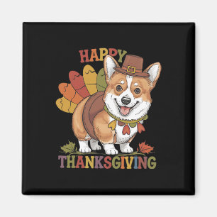 Erntedank-Corgi-Hund Truthahn Magnet