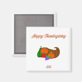 Erntedank Cornucopia 2 Inch Square Magnet (Vorderseite/Rückseite)