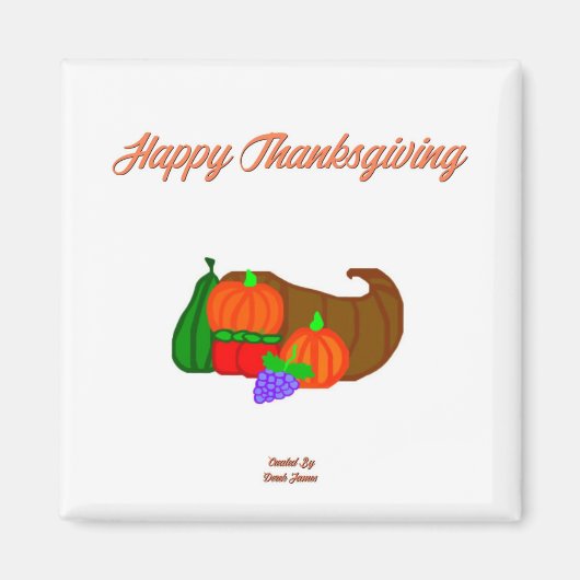 Erntedank Cornucopia 2 Inch Square Magnet (Vorne)