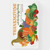 Erntedank Cornucopia Abundance Horn von viel Banner (Vertikal)