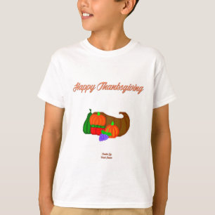 Erntedank Cornucopia Boys White Basic T Shirt