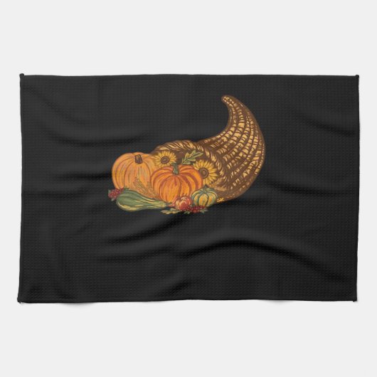 Erntedank Cornucopia Classic T - Shirt Geschirrtuch (Horizontal)
