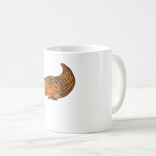 Erntedank Cornucopia Classic T - Shirt Kaffeetasse (VorderseiteRechts)
