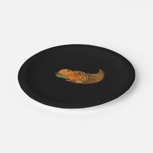 Erntedank Cornucopia Classic T - Shirt Pappteller (Schrägansicht)