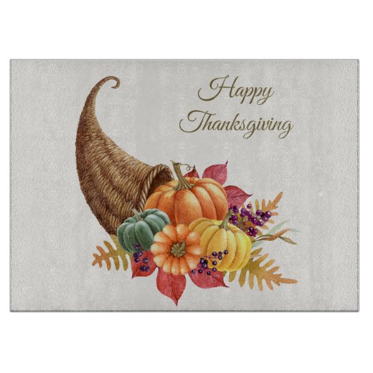 Erntedank Cornucopia Cutting Board Schneidebrett (Vorderseite)