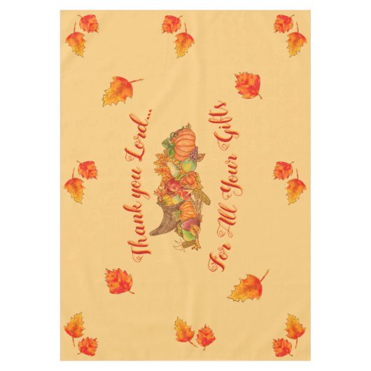 Erntedank Cornucopia"Danke Lord"Tablecloth Tischdecke (Vorderseite)