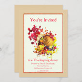 Erntedank Cornucopia Einladung (Vorne/Hinten)