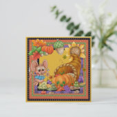 Erntedank Cornucopia Einladung - SRF (Stehend Vorderseite)