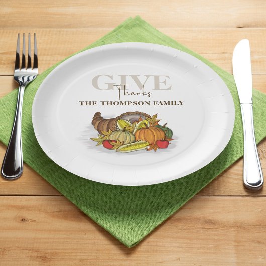 Erntedank Cornucopia Elegante Danke Herbst Pappteller