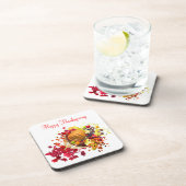 Erntedank Cornucopia Getränkeuntersetzer (Rechte Seite)