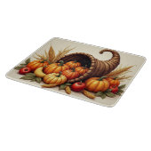 Erntedank Cornucopia Glas Cutting Board Schneidebrett (Ecke)