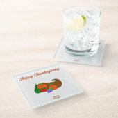 Erntedank Cornucopia Glasur Untersetzer (Schrägansicht)