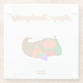 Erntedank Cornucopia Glasur Untersetzer (Rückseite)