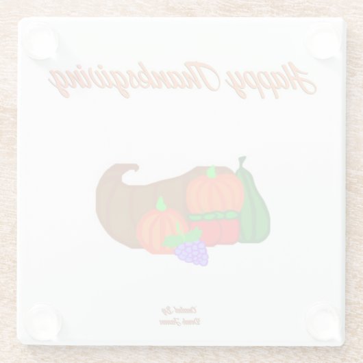 Erntedank Cornucopia Glasur Untersetzer (Rückseite)