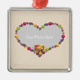 Erntedank Cornucopia Heart (Rahmen für Fotos) Keramik Ornament