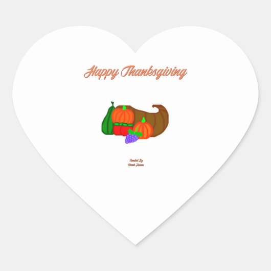 Erntedank Cornucopia Heart Sticker (Vorderseite)