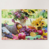 Erntedank Cornucopia Herbstfall Puzzle (Horizontal)