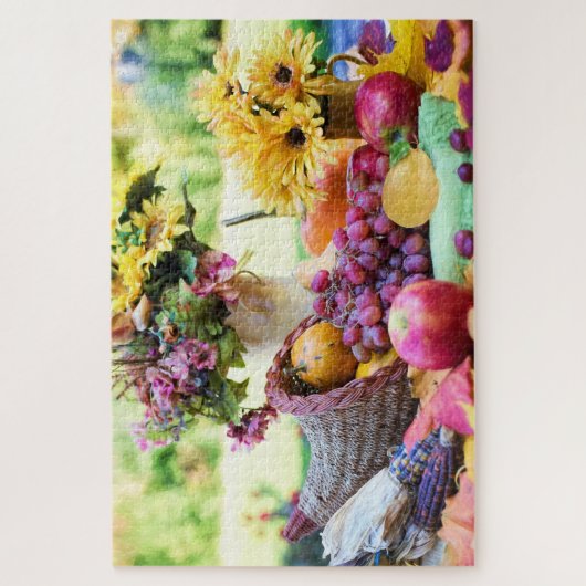 Erntedank Cornucopia Herbstfall Puzzle (Vertikal)
