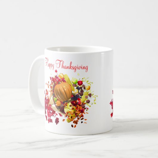 Erntedank Cornucopia Kaffeetasse (Vorderseite Links)