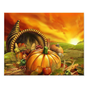 Erntedank Cornucopia-Kürbis Fotodruck