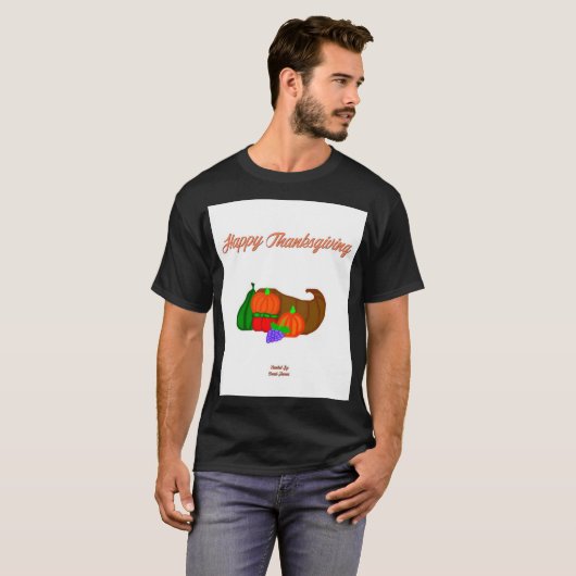 Erntedank Cornucopia Men's Black Basic T Shirt (Vorne ganz)