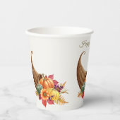 Erntedank Cornucopia Paper Cups Pappbecher (Vorderseite)