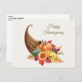Erntedank Cornucopia Postkarte (Vorne/Hinten)
