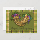 Erntedank Cornucopia Postkarte (Vorne/Hinten)