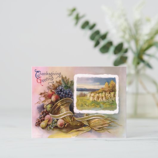 Erntedank Cornucopia Postkarte (Stehend Vorderseite)