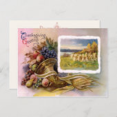 Erntedank Cornucopia Postkarte (Vorne/Hinten)