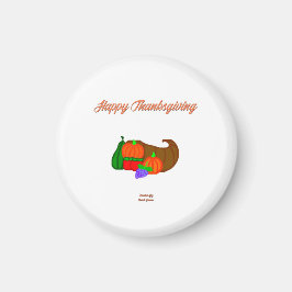 Erntedank Cornucopia Round Magnet