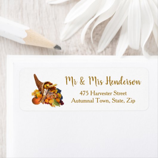 Erntedank, Cornucopia-Rücksendeadresse (Insitu)