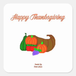 Erntedank Cornucopia Square Sticker