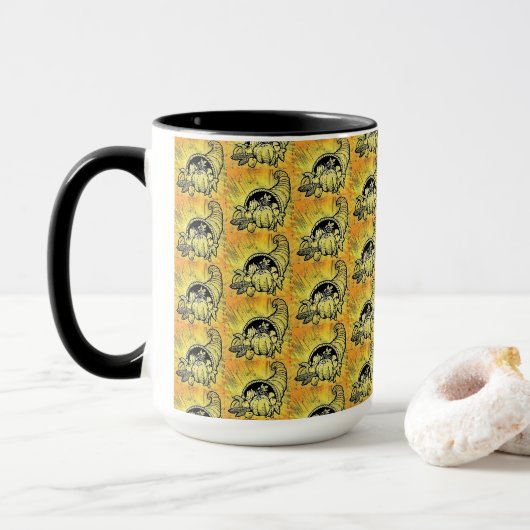 Erntedank Cornucopia Tasse (Mit Donut)