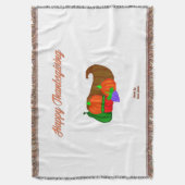 Erntedank Cornucopia Throw Blanket Decke (Vorderseite Vertikal)