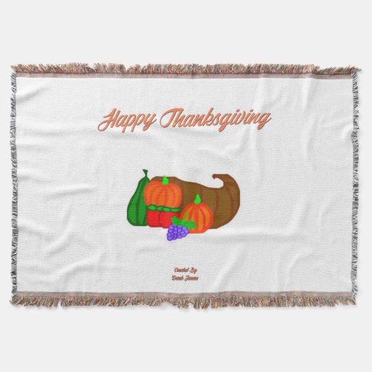 Erntedank Cornucopia Throw Blanket Decke (Vorderseite)
