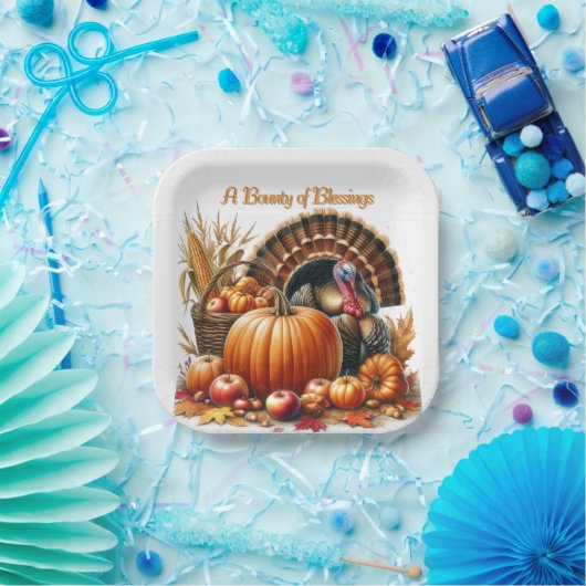 Erntedank Cornucopia Türkei Party Pappteller (Party)