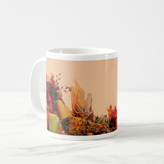 Erntedank/Cornucopie Kaffeetasse (Vorderseite Links)