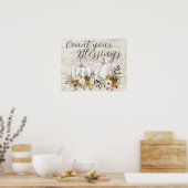 Erntedank "Count your segessing" Mauer Kunst Poster (Küche)
