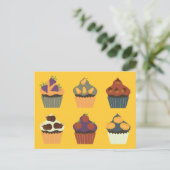 Erntedank Cupcakes Feiertagspostkarte (Stehend Vorderseite)