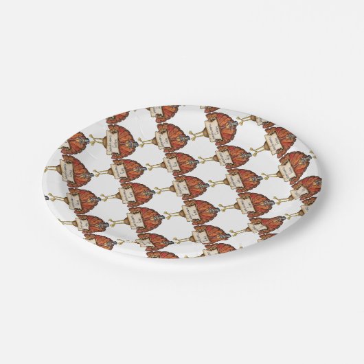 Erntedank Custom Paper Teller/Türkei Pappteller (Schrägansicht)