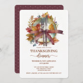 Erntedank Cutlery Einladung (Vorne/Hinten)