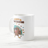 Erntedank-Dabbing-Truthahn Kaffeetasse (Vorderseite Links)