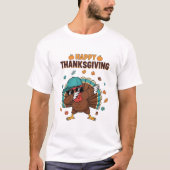 Erntedank-Dabbing-Truthahn T-Shirt (Vorderseite)