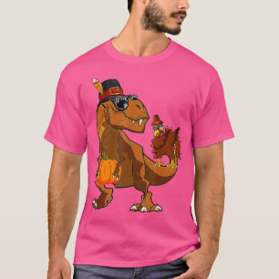 Erntedank Dabbing Turkey T Rex Dinosaurier Kostüm T-Shirt