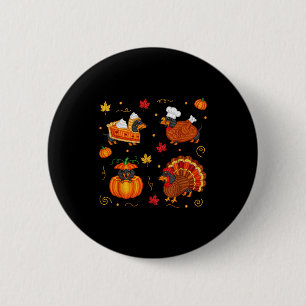 Erntedank Dachshund Wiener Hund Truthahn Cute Kürb Button