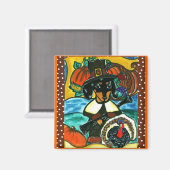 Erntedank Dackel Magnet (Vorderseite/Rückseite)