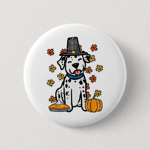 Erntedank Dalmatiner Niedlich Herbst Herbst Hunde Button