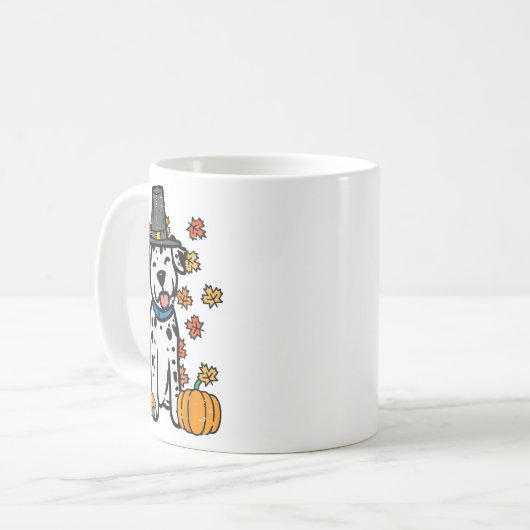 Erntedank Dalmatiner Niedlich Herbst Herbst Hunde Kaffeetasse (Vorderseite Links)