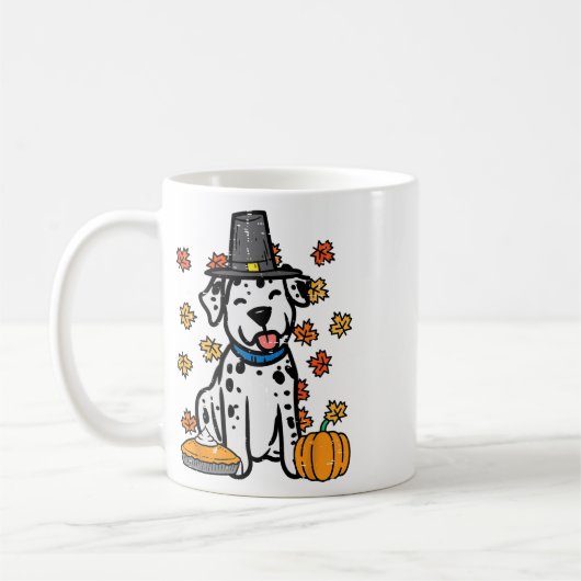 Erntedank Dalmatiner Niedlich Herbst Herbst Hunde Kaffeetasse (Links)